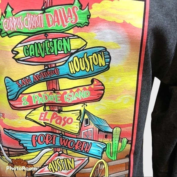 SIMPLY SOUTHERN Texas Signs Gray Long Sleeve Tee - Picture 6 of 9